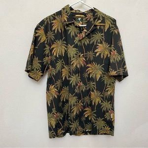 KoKo Island Classics 100% Cotton Lawn Allover Palm Tree Print Hawaiian Shirt Med